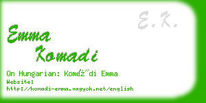 emma komadi business card